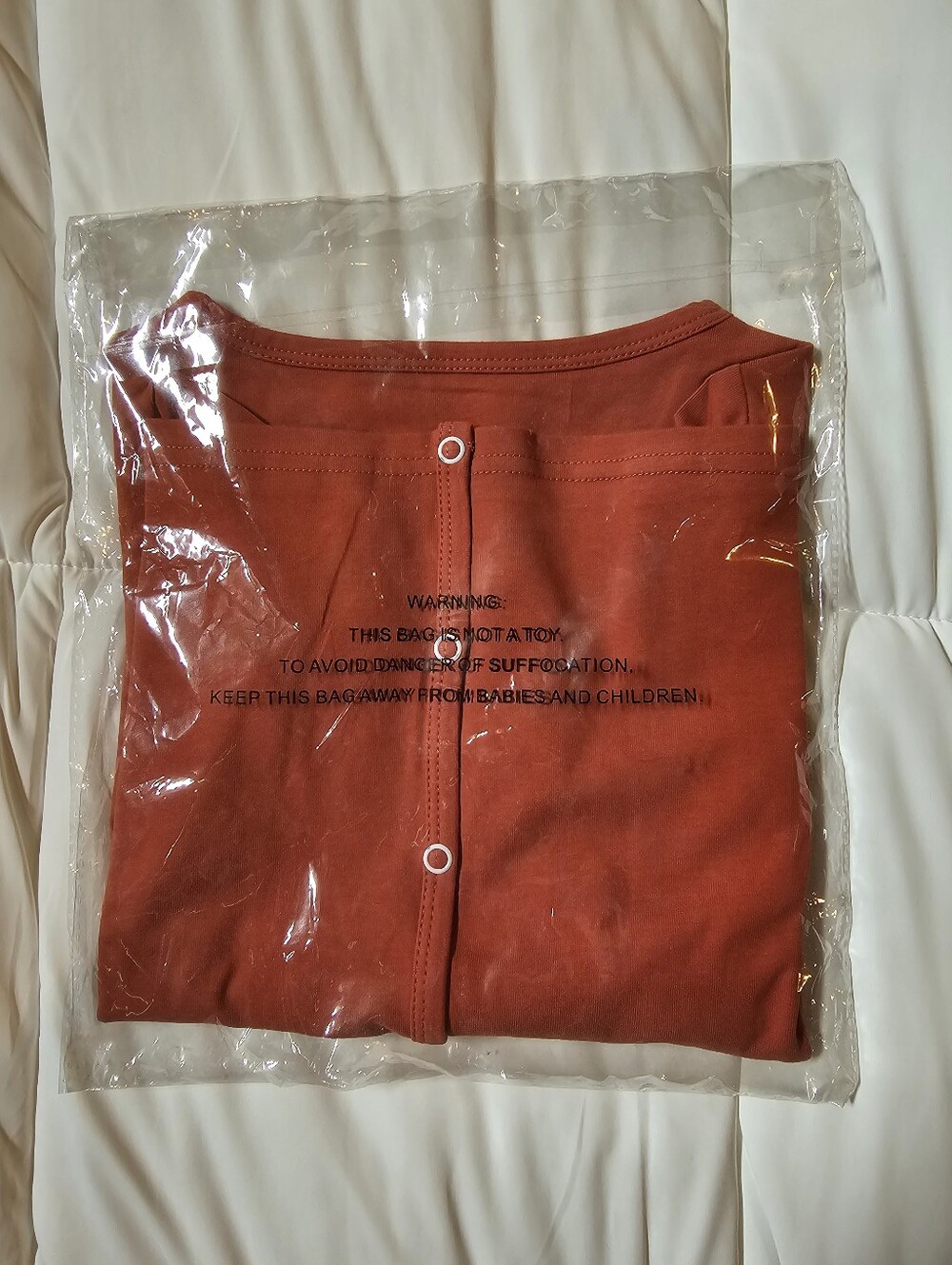 June & January Youth Snap Cardigan Top | Rust Terracotta | Size 5/6Y - Picture 4 of 6